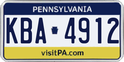 PA license plate KBA4912