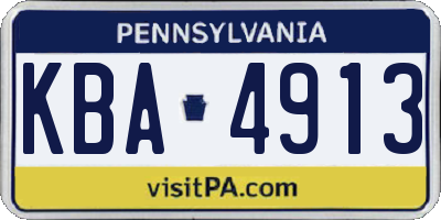 PA license plate KBA4913