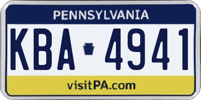 PA license plate KBA4941