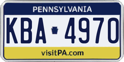 PA license plate KBA4970