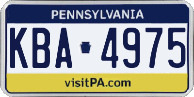 PA license plate KBA4975