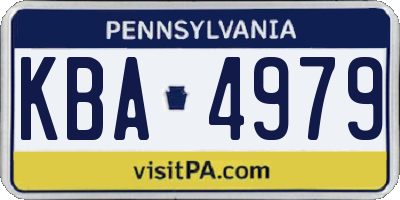 PA license plate KBA4979