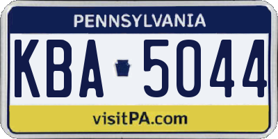PA license plate KBA5044
