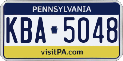 PA license plate KBA5048