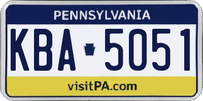 PA license plate KBA5051