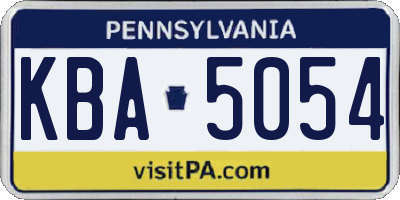 PA license plate KBA5054