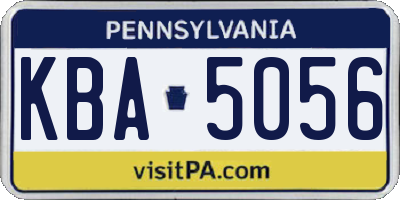 PA license plate KBA5056