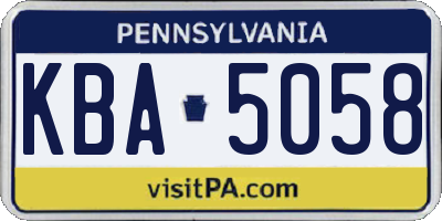 PA license plate KBA5058