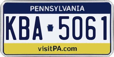 PA license plate KBA5061