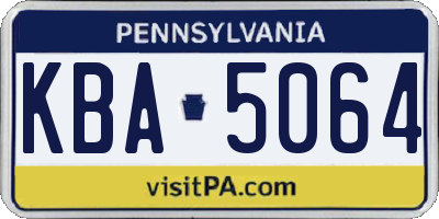 PA license plate KBA5064