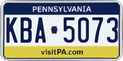 PA license plate KBA5073