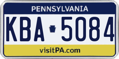 PA license plate KBA5084