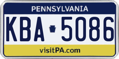 PA license plate KBA5086