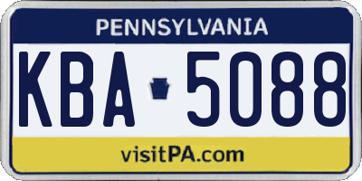 PA license plate KBA5088