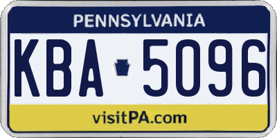 PA license plate KBA5096