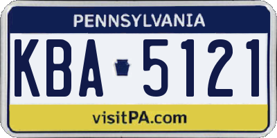 PA license plate KBA5121