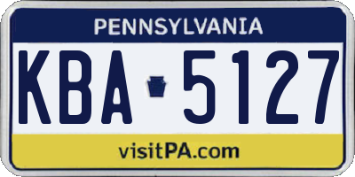 PA license plate KBA5127