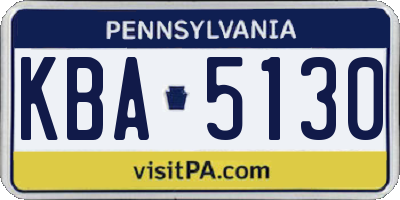 PA license plate KBA5130