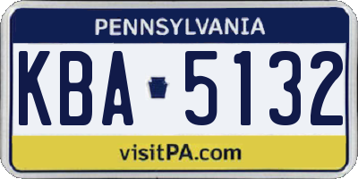 PA license plate KBA5132