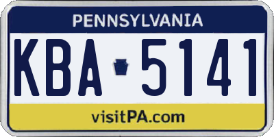 PA license plate KBA5141