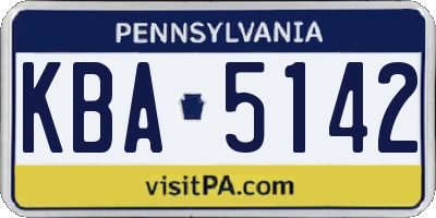PA license plate KBA5142