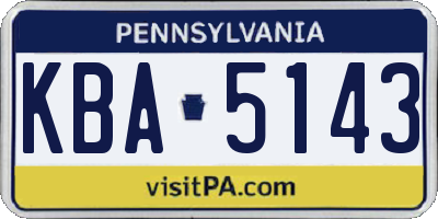 PA license plate KBA5143