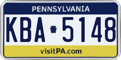 PA license plate KBA5148
