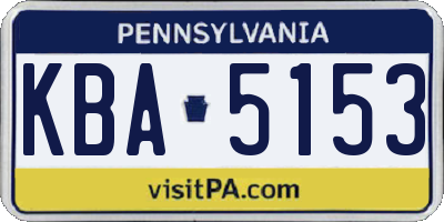 PA license plate KBA5153
