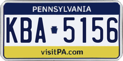 PA license plate KBA5156