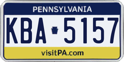 PA license plate KBA5157