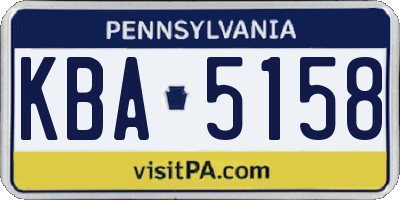 PA license plate KBA5158