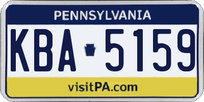 PA license plate KBA5159