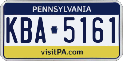 PA license plate KBA5161