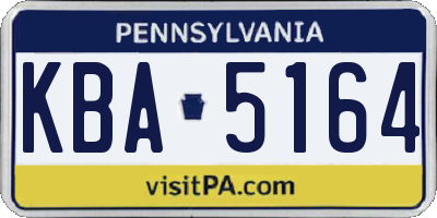 PA license plate KBA5164