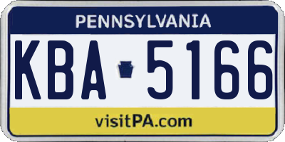 PA license plate KBA5166