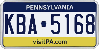PA license plate KBA5168