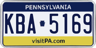 PA license plate KBA5169