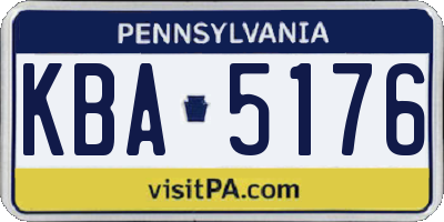 PA license plate KBA5176