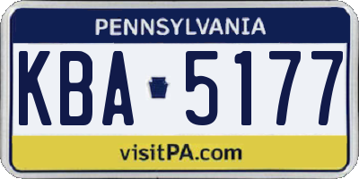 PA license plate KBA5177