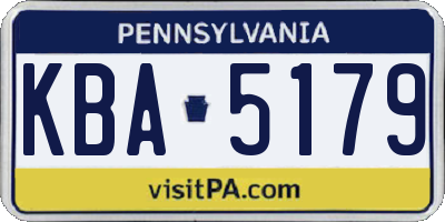 PA license plate KBA5179