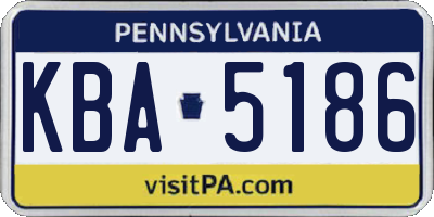 PA license plate KBA5186