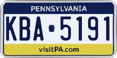 PA license plate KBA5191