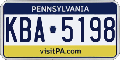PA license plate KBA5198