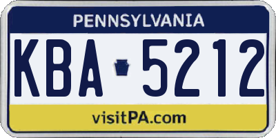 PA license plate KBA5212