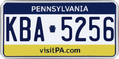 PA license plate KBA5256