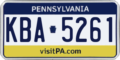 PA license plate KBA5261