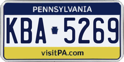 PA license plate KBA5269