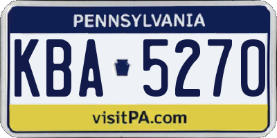 PA license plate KBA5270