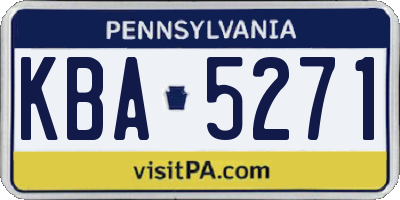 PA license plate KBA5271