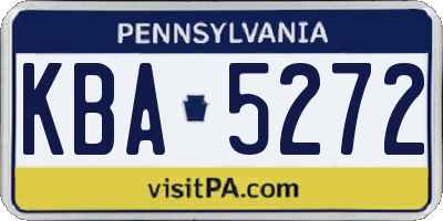 PA license plate KBA5272